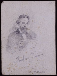 Hサッカレーターナーの肖像、1900年頃（紙に鉛筆） 作： Francis Wilfred Lawson