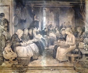 「コベント ガーデン シーン - 座っている女性労働者」、c1862-1935。 作： Francis William Lawson