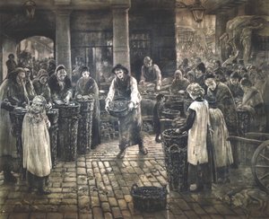 「コベント ガーデン シーン - 立っている女性労働者」、c1862-1935。 作： Francis William Lawson