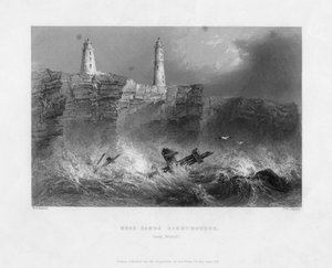 ネスサンズ灯台、ブリストル、グスターシャー、1841の近く 作： Francis William Topham