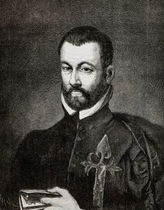 スペインの人文主義者・神学者であるベニート・アリアス・モンターノ（1527-1598）の肖像（フランシスコ・パチェコの絵画をもとに作成