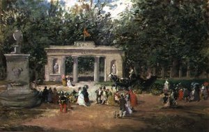 プラド美術館から見たマドリッドの植物園の門 作： Francisco Domingo Marqués