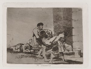 墓地へ、『戦争の惨事』のプレート56 作： Francisco de Goya