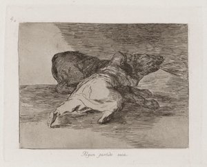 彼はそれから何かを得る、『戦争の災害』のプレート 40 作： Francisco de Goya