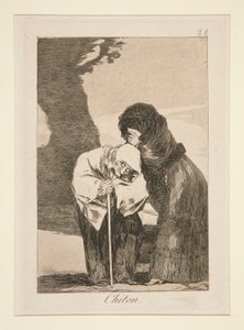 キトン（静寂）、pl。 シリーズ ロス カプリチョスから 28 作： Francisco de Goya