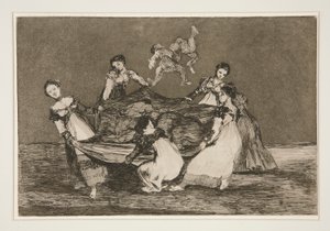 Disparate femenino (Feminine Folly), pl. シリーズ Los proverbios から 1 作： Francisco de Goya