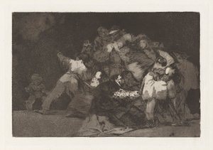 フォリー将軍、別名「猫の爪と献身者のドレス」シリーズ Los disparate (The Proverbs) から 作： Francisco de Goya