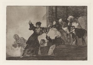 Los disparates (Los proverbios) シリーズから、Two Heads Are Better Than One としても知られる Disparate pobre (Poor Folly) 作： Francisco de Goya