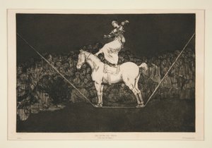 Disparate puntual (Punctual Folly)、シリーズ Los proverbios の番号のないプレート 作： Francisco de Goya
