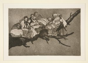 Disparateridiculo（とんでもない愚かさ）、pl。 シリーズ Los proverbios の 3 作： Francisco de Goya