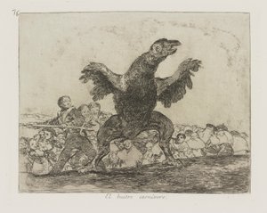 肉食のハゲワシ。 (肉食性のハゲタカ。)、pl。 シリーズ「戦争の災害」からの76 作： Francisco de Goya