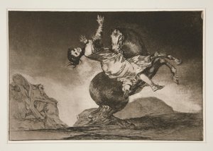 猛禽類の馬（The Horse Abductor）、pl。 箴言シリーズからの10 作： Francisco de Goya