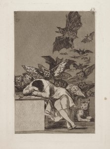 El sueno de la razon produce monstruos. (The Sleep of Reason Produces Monsters.), pl. 43 from the series Los caprichos   1336040   ja       japanese Successfully Translated  Original: Wentworth Woodhouse, Yorkshire, England.,1880 (engraving) Translat: Went 作： Francisco de Goya