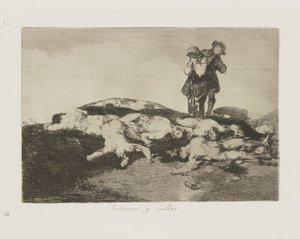 埋もれて黙れ。 （それらを埋めて静かにしてください。）、pl。 シリーズ「戦争の惨事」から 18 作： Francisco de Goya