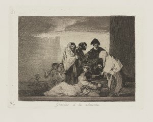 ありがとうございました ？ ランチ （キビに感謝します。）、pl。 シリーズ「戦争の災害」からの51 作： Francisco de Goya