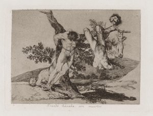 偉業！ デッドで！ (A Heroic feat! With Dead Men!)、プレート 39 from The Disasters of War 作： Francisco de Goya