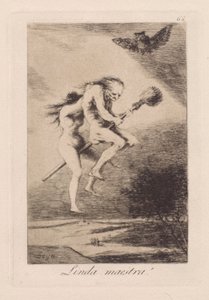 リンダマエストラ！ （かわいい先生！）、pl。 シリーズ ロス カプリチョスから 68 作： Francisco de Goya