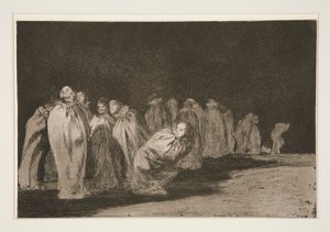 The Encased (The Men in Sacks)、pl。 シリーズから 8 箴言 作： Francisco de Goya