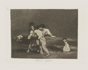不幸な母親！ （不幸な母！）、pl。 シリーズ「戦争の惨事」から 50 作： Francisco de Goya