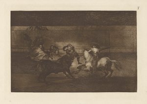 ペペ・イッロの死 (第 3 構成)、The Bull Machia のプレート F (第 3 版) 作： Francisco de Goya