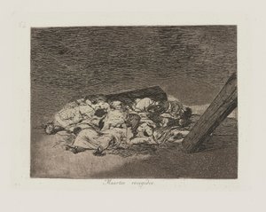 死者を集めた. （死者の収穫。）、pl。 シリーズ「戦争の災害」からの63 作： Francisco de Goya