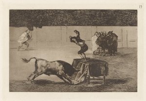 同じリングでの彼の別の狂気、La tauromaquia のプレート 19 作： Francisco de Goya