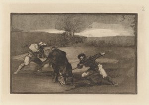 別の狩り方？ foot (Another Way of Hunting on Foot), Plate 2 from 闘牛