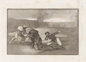 別の狩り方？ foot (Another Way of Hunting on Foot), Plate 2 from 闘牛