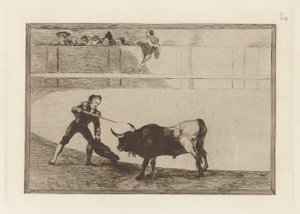 ペドロ・ローズマリー? スタンディング・ブルへ (Pedro Romero Killing the Halted Bull), Plate 30 from The Bull Machinery 作： Francisco de Goya