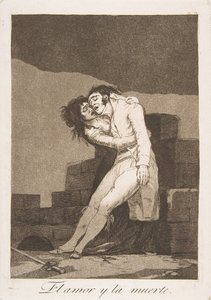ロスカプリコスのプレート10：愛と死愛と死、1799年。 作： Francisco de Goya