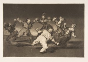 Disparatesのプレート12：マリオンが踊る場合、彼女は...、ca。 1816〜23年に発行された1864。 作： Francisco de Goya
