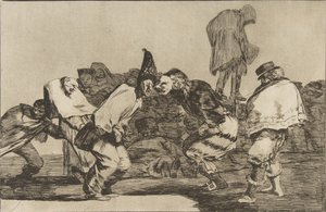 Disparatesのプレート14：カーニバルフォリー1816〜23年に発行された1864。 作： Francisco de Goya