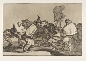 Disparatesのプレート14：カーニバルフォリー1816〜23年に発行された1864。 作： Francisco de Goya