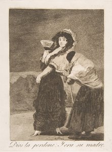 Los Caprichosのプレート16：天国のために：それは彼女の母親Dios la Perdone：Y ...、1799でした。 作： Francisco de Goya