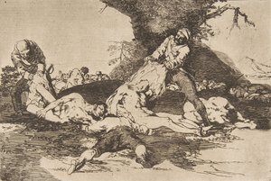 戦争の災害からのプレート16ロスデサストレスデラゲラ：彼らは...、1810年に1863年に出版されました。 作： Francisco de Goya