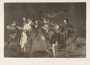 Disparatesのプレート16：創傷は性急な言葉よりも早く治ります。 1816〜23年に発行された1864。 作： Francisco de Goya