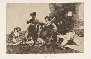 「The Disasters of War」Los Desastres de la Guerra のプレート 19: 「There...、1810 年、1863 年に出版。 作： Francisco de Goya