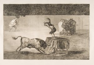 タウロマキアのプレート19：同じリングにおける彼のもう1つの狂気。1816年。 作： Francisco de Goya