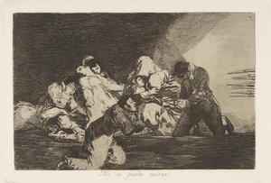 戦争の災害からのプレート26ロスデサストレスデラゲラ：1つ...、1810-20、1863年公開 作： Francisco de Goya