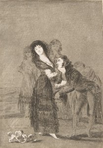 Los Caprichosのプレート27：1799年、Quien mas rendidoを克服したのはどれでしょう。 作： Francisco de Goya