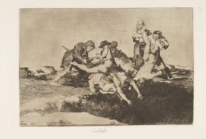 戦争の災害からのプレート27ロスデサストレスデラゲラ：シャア...、1810年に1863年に発行。 作： Francisco de Goya