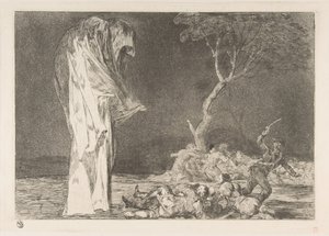 Disparatesのプレート2：Folly of Fear、ca。 1816〜23年頃発行1848年。 作： Francisco de Goya
