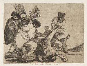 「The Disasters of War」Los Desastres de La Guerra のプレート 33: 「What ...、1810 年、1863 年に出版。 作： Francisco de Goya