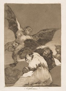 Los Caprichosのプレート48：Tale-Bearers-Blasts of Wind Soplones。、1799。 作： Francisco de Goya