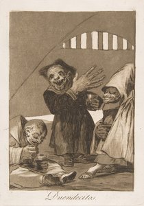 Los Caprichosのプレート49：Hobgoblins Duendecitos。、1799。