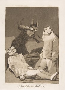 ロスカプリコスのプレート50：The Chinchillas Los Chinchillas。、1799。 作： Francisco de Goya