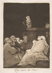 ロスカプリチョスのプレート53：なんて黄金のくちばし！なんという金の頂上！ 作： Francisco de Goya