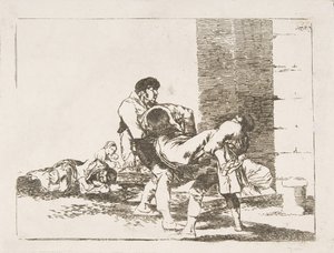 「戦争の災害」からのプレート56。戦争の災害：「墓地へ。」A ...、1810-14。 作： Francisco de Goya