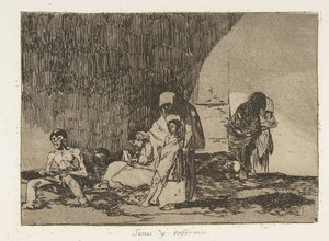 戦争の災害によるプレート57、ロスデサストレスデラゲラ：Th ...、1811-12、1863年発行。 作： Francisco de Goya