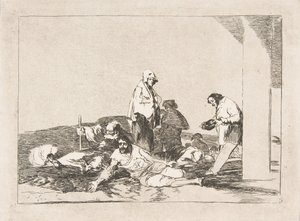 戦争の災害からのプレート58 Los Desastres de la Guerra：その無駄な泣き声...、1811-12。 作： Francisco de Goya